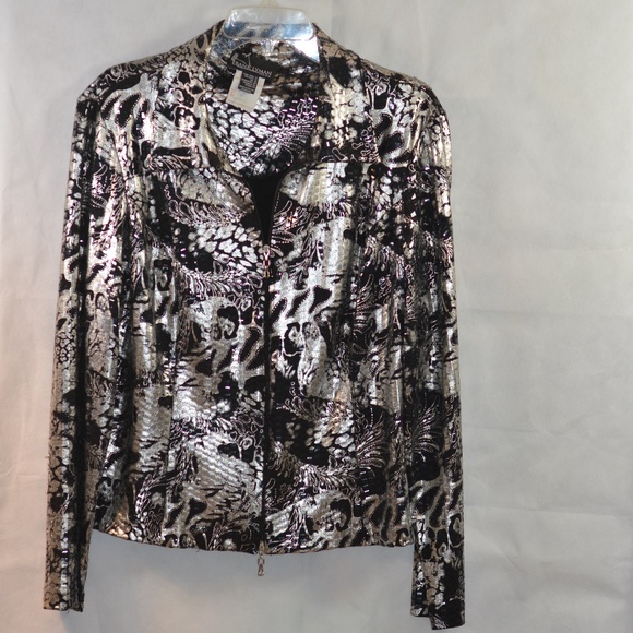 Frank Lyman Silver/Black Jacket SZ 12 - Picture 3 of 9